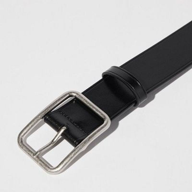 Women Uniqlo Wide Belts Black | 9844684