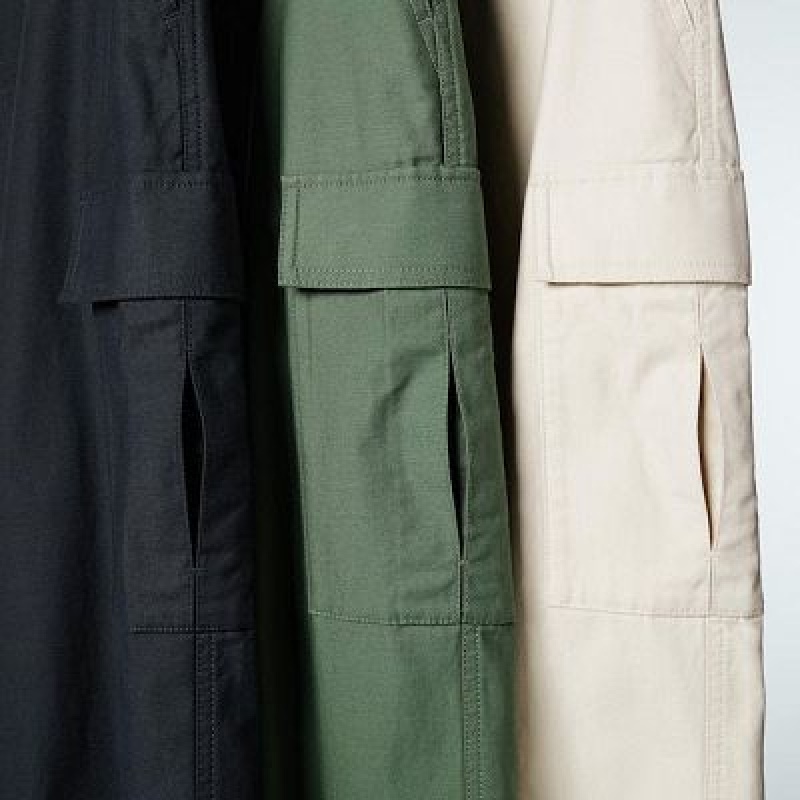Women Uniqlo Wide Straight Cargo Pants White | 7173003