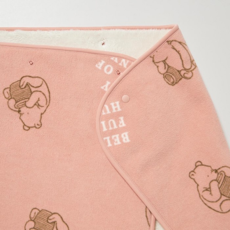 Women Uniqlo Winnie the Pooh Collection Fleece Reversible Blanket Pink | 9776732