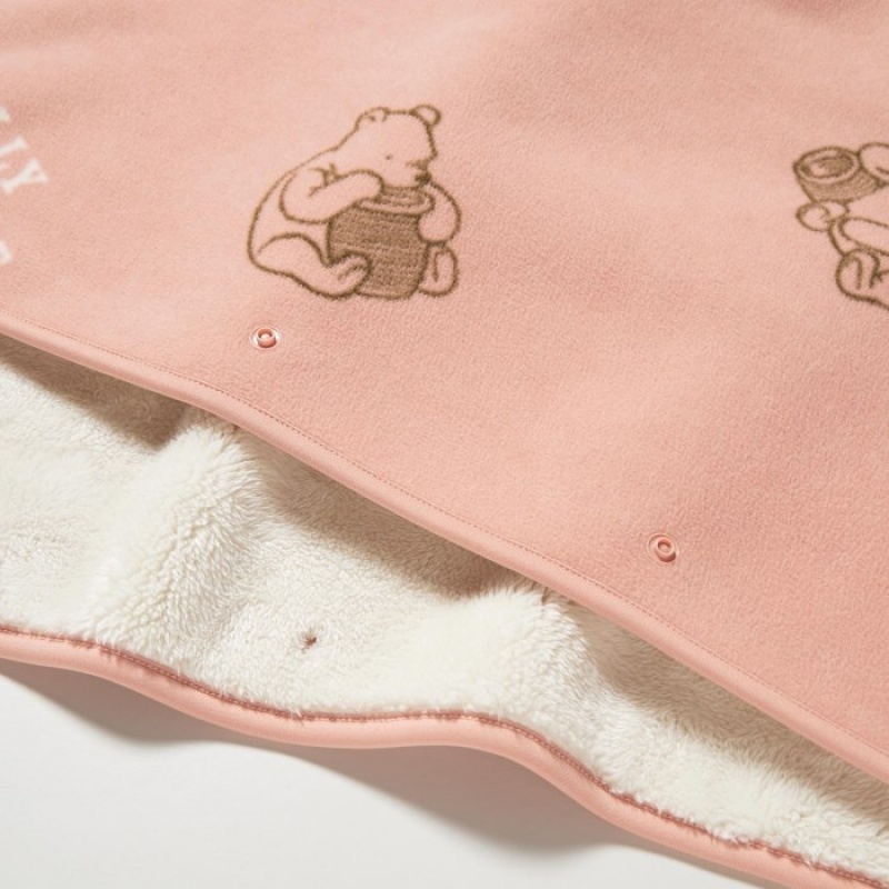 Women Uniqlo Winnie the Pooh Collection Fleece Reversible Blanket Pink | 9776732