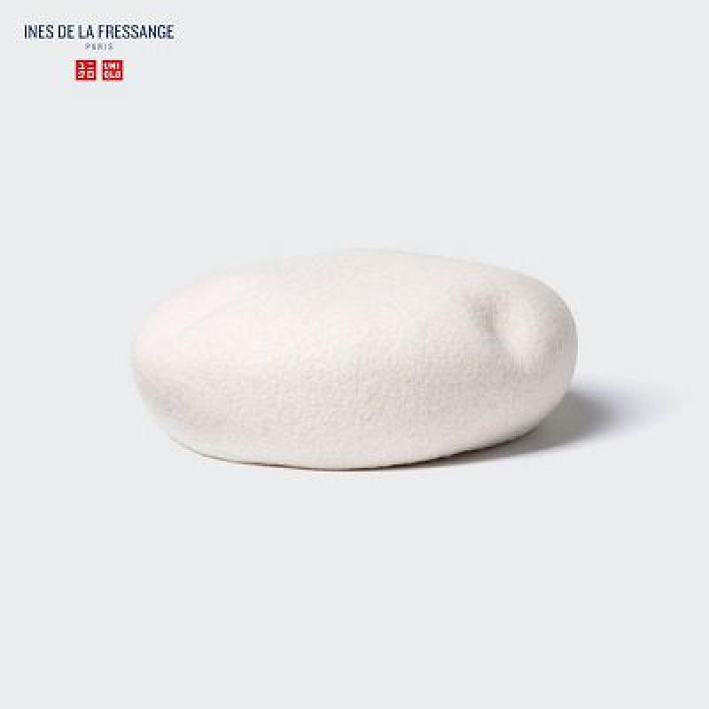 Women Uniqlo Wool Beret Hats White | 1445880