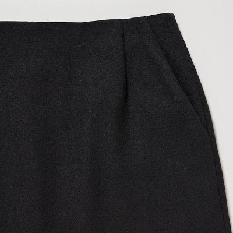 Women Uniqlo Wool Blend Mini Skirts Black | 9588905