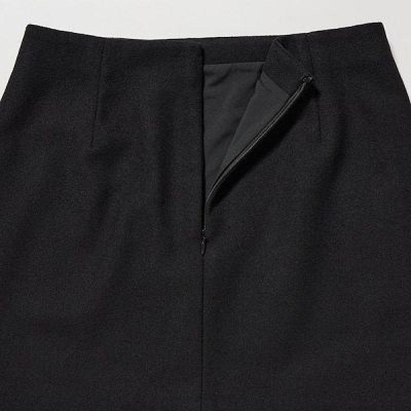Women Uniqlo Wool Blend Mini Skirts Black | 9588905