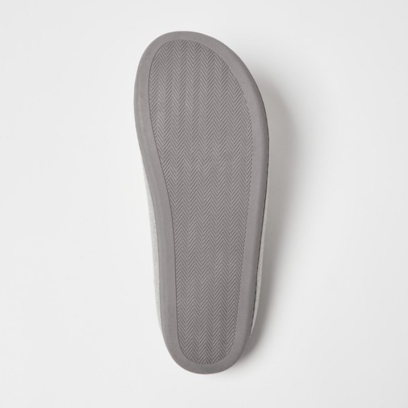 Women Uniqlo Wool Like Slippers Grey | 5880140