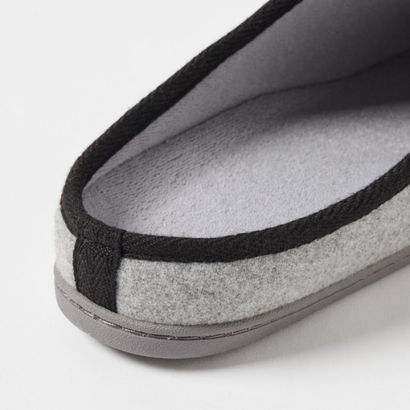 Women Uniqlo Wool Like Slippers Grey | 5880140
