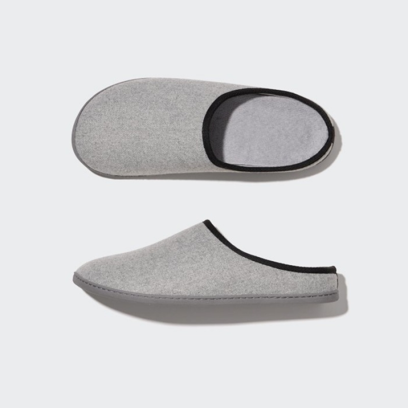 Women Uniqlo Wool Like Slippers Grey | 5880140