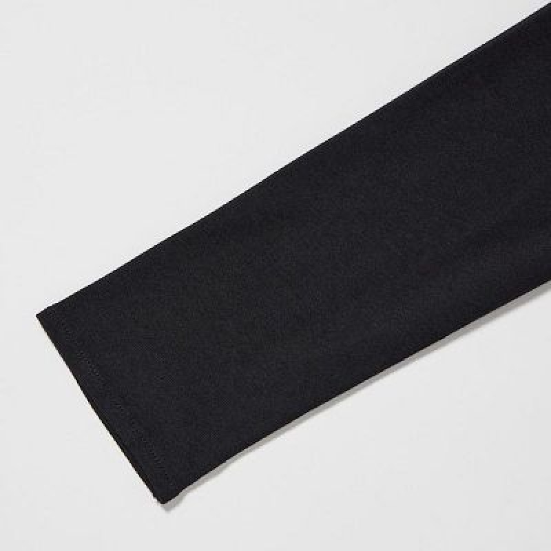 Women Uniqlo Wrap Long-Sleeve Dress Black | 5947015